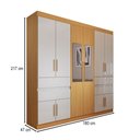 Ver imagem 4 de Guarda-roupa Casal Triano 10 Portas 4 Gavetas com Espelho Cinamon/off White - Panorama Móveis