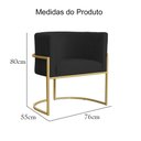 Ver imagem 4 de Poltrona Decorativa Estofada Base de Ferro Sala Luana Suede Preto - LM DECOR