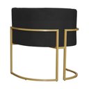 Ver imagem 3 de Poltrona Decorativa Estofada Base de Ferro Sala Luana Suede Preto - LM DECOR