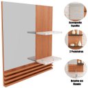 Ver imagem 2 de Espelheira para Banheiro 60 Cm 2 Prateleiras Sâmia Amêndoa/mármore Branco