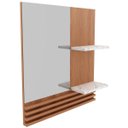 Ver imagem 1 de Espelheira para Banheiro 60 Cm 2 Prateleiras Sâmia Amêndoa/mármore Branco