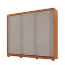 Ver imagem 2 de Guarda-Roupa Casal 100% MDF 3 Portas de Correr 4 Gavetas e com Pés Chile Off White/Marromle
