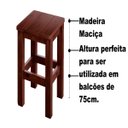 Ver imagem 4 de Kit 2 Banquetas Baixa Nemargi Madeira Maciça Cor Castanho