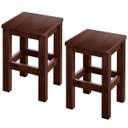 Ver imagem 1 de Kit 2 Banquetas Baixa Nemargi Madeira Maciça Cor Castanho