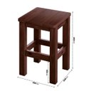 Ver imagem 3 de Kit 2 Banquetas Baixa Nemargi Madeira Maciça Cor Castanho