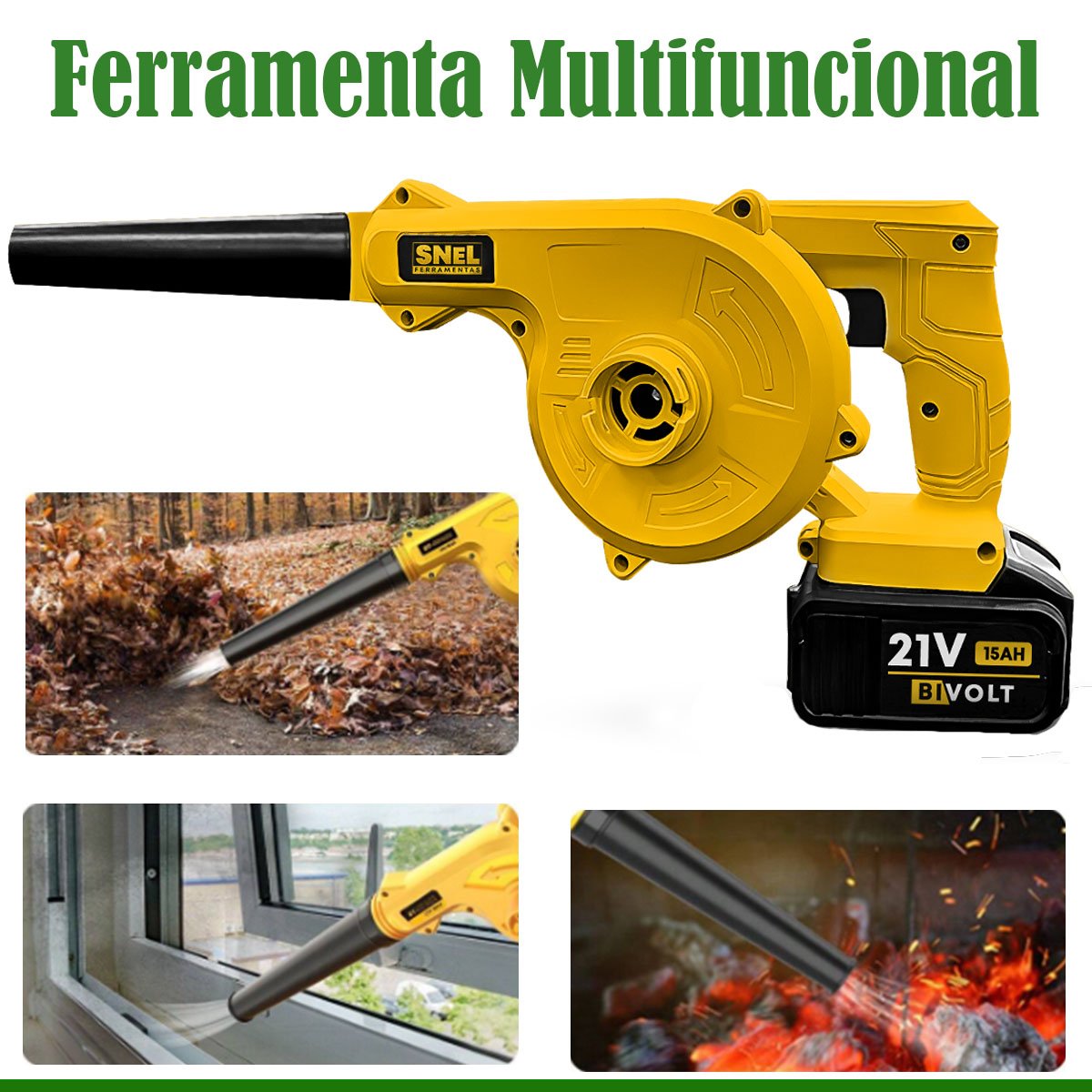 Aspirador para Jardim Soprador de Folhas Sn12 Bivolt 21v Snel Ferramentas - 3