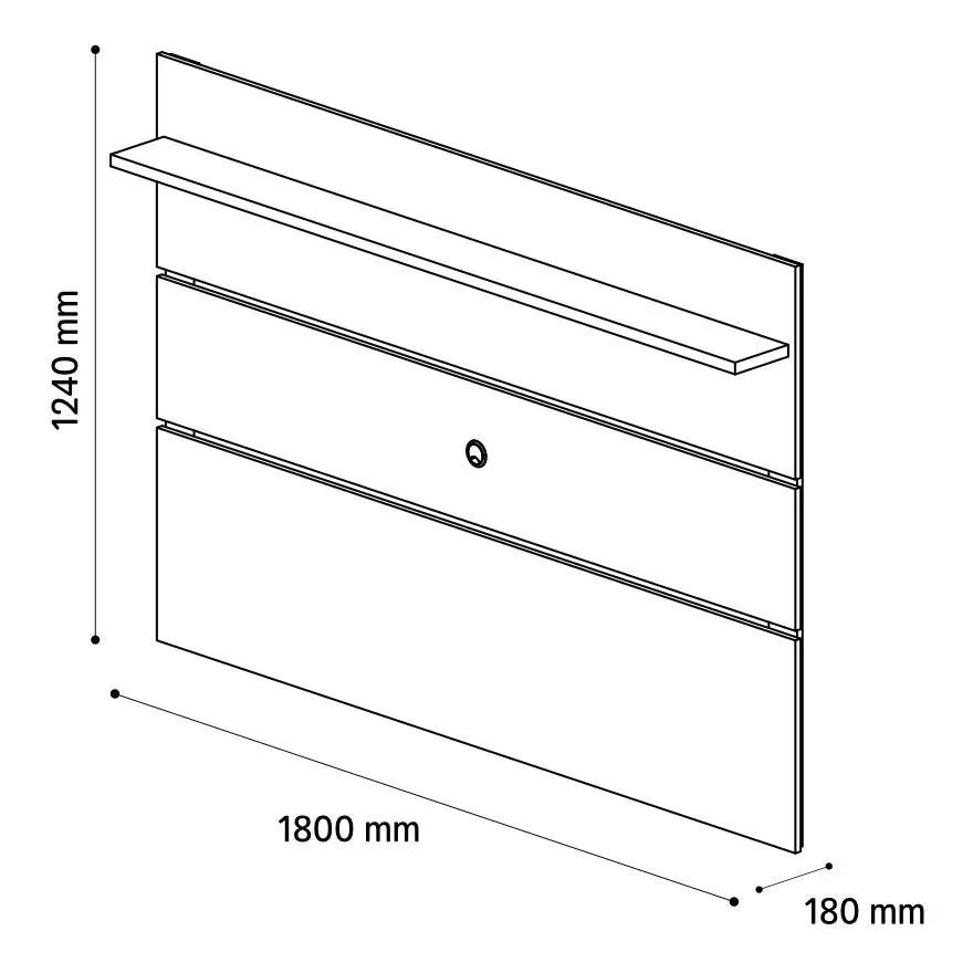 Rack Com Painel Para TV 60 Polegadas Sala De Estar Retro Prism:Off White/Cumaru - 6