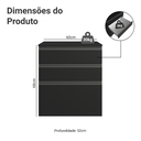 Ver imagem 3 de Balcão de Cozinha 60 cm 3 Gavetas Suspenso Preto Nice Madesa