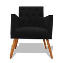 Ver imagem 4 de Kit Decorativo Duas Poltrona Nina Retro Pés Palito Suede Preto com Roda Pé Eli Móveis