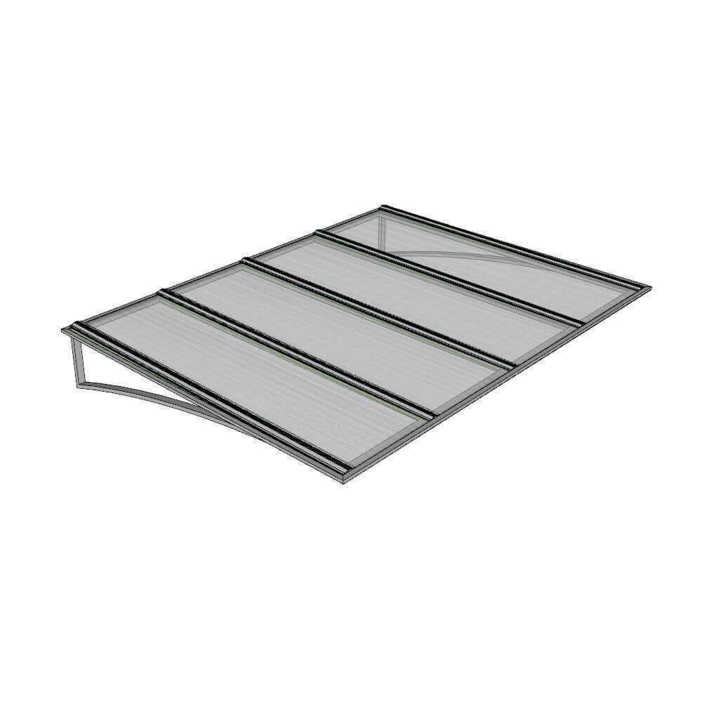 Toldo Fixo Policarbonato Alveolar Branco - 1,50m X 1,00m - Estrutura Branca - 1