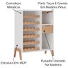 Adega Bar 30 Garrafas e Suporte Taças BF1015 Branco Pinus HEC - 3