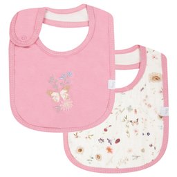 Kit com 2 Babadores Bebê Blossom Rosa Menina - Hug - 1