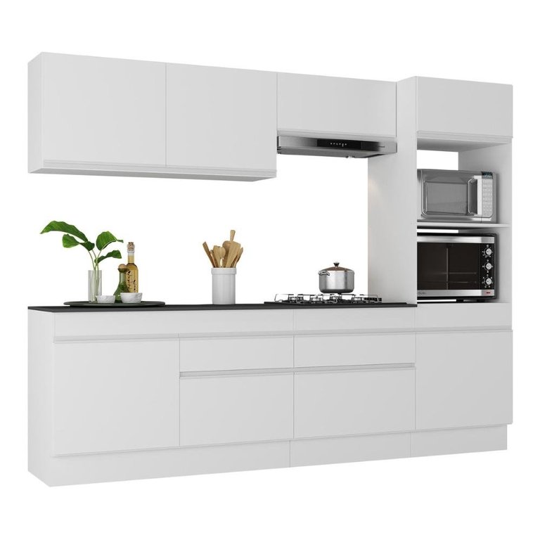 Armário de Cozinha Completa 5 Peças com Rodapé Mp2180 Made Multimóveis Branco Armário de Cozinha Completa 5 Peças com Rodapé Mp2180 Made Multimóveis Branco