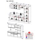 Ver imagem 3 de Armário de Cozinha Completa 5 Peças com Rodapé Mp2180 Made Multimóveis Branco