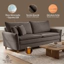 Ver imagem 3 de Sofá Living 3 Lugares Berlim 185cm Bouclê Confortável Moderno Braço Fino Sala Apartamento Recepção:m