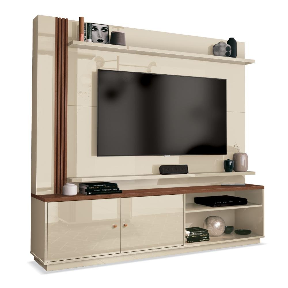 Estante Home Theater para Tv até 65 Polegadas 1,8m Royale Off White/naturale - 2