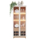 Ver imagem 2 de Sala de Jantar com Cristaleira Guanabara e Aparador Rivieira Off White-Freijó - Pr Móveis Off