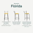 Ver imagem 3 de Kit 3 Banquetas para Balcão Flórida Prata 60cm Cozinha Gourmet Bistrô Bancada Piscina Área de Lazer