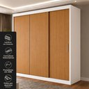 Ver imagem 3 de Guarda-Roupa 100% MDF 3 Portas de Correr 4 Gavetas 193x213x55cm Cinamomo/Branco