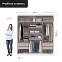 Ver imagem 2 de Guarda-Roupa 100% MDF 3 Portas de Correr 4 Gavetas 193x213x55cm Cinamomo/Branco