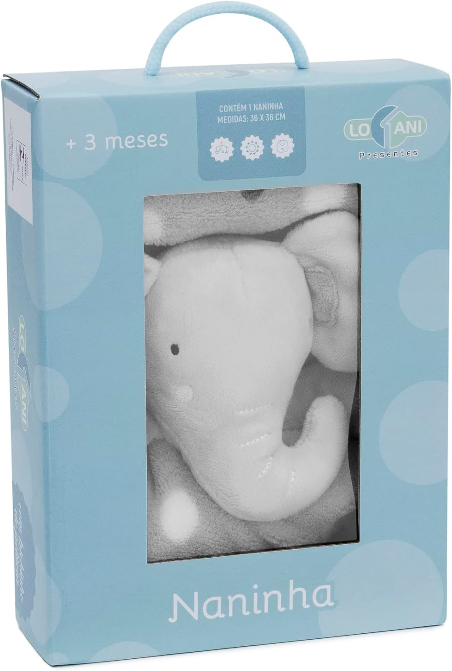 Naninha de Dormir Elefantinho Pelucia Paninho para Bebê:elefante - 3