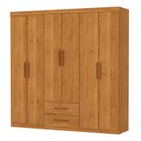 Ver imagem 3 de Guarda-roupa Solteiro Regalle 6 Portas 2 Gavetas Cinamomo - Pnr Móveis