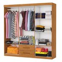 Ver imagem 2 de Guarda-roupa Solteiro Regalle 6 Portas 2 Gavetas Cinamomo - Pnr Móveis