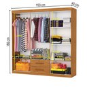 Ver imagem 4 de Guarda-roupa Solteiro Regalle 6 Portas 2 Gavetas Cinamomo - Pnr Móveis