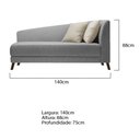 Ver imagem 2 de Recamier Heitor 140cm com Almofada Lado Esquerdo Suede - Doce Sonho Móveis - Cinza/Bege