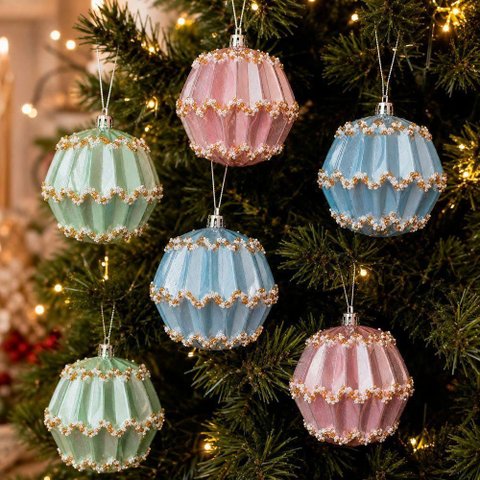 Bola de Natal Decoração para Árvore Colorido Kit 24