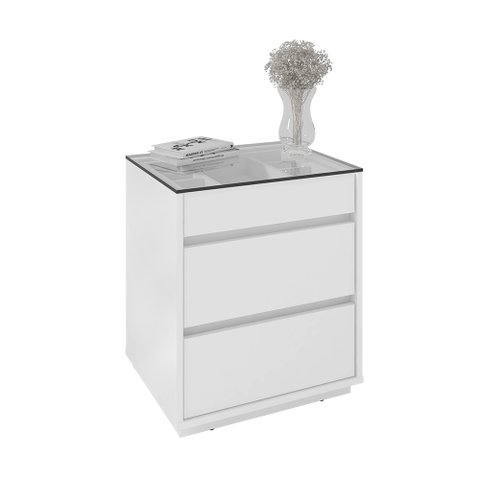 Mesa de Cabeceira Organizadora Ellie 3 Gavetas - D’Rossi