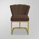 Ver imagem 3 de Kit 02 Cadeiras Flor Escritório Marrom - Base Ferro Dourado