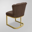 Ver imagem 4 de Kit 02 Cadeiras Flor Escritório Marrom - Base Ferro Dourado