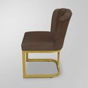 Ver imagem 5 de Kit 02 Cadeiras Flor Escritório Marrom - Base Ferro Dourado