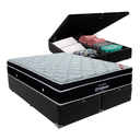 Ver imagem 1 de Cama Box Baú Bipartido Queen Preto e Colchão Elegant Superpocket Molas Ensacadas Ortobom