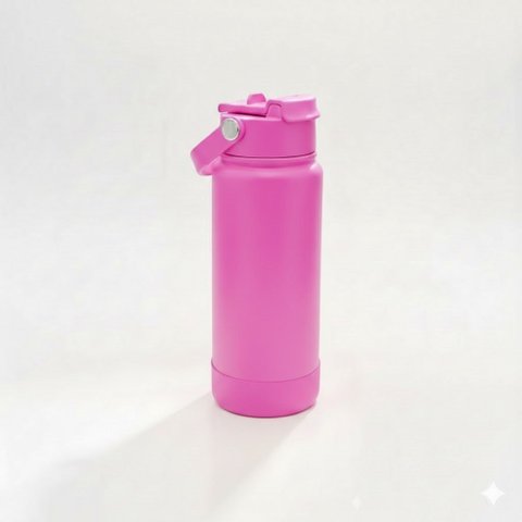 Garrafa Térmica Tr-008 1000ml Aço Inox com Protetor de Silicone:Rosa Pink