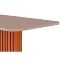 Ver imagem 2 de Mesa P/ Cozinha Ester C/ Tampo Madeirado C/ Vidro Reto 210x100cm Cinamomo/off White - Cimol