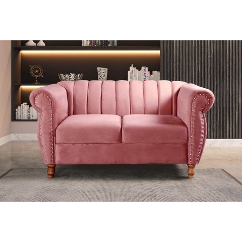 Conjunto Realeza 2 e 3 Lugares Cor:Suede Rosa 280