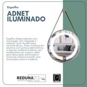 Ver imagem 4 de Espelho Redondo 50 Cm Adnet Iluminado 3 Leds Touch Screen com Alça Costurada - Branco Alça Caramelo
