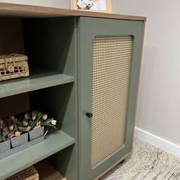 Buffet Charlotte 1 Porta Espaço para Decorações Carvalho/menta Artely Móveis - 5