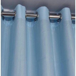 Cortina no Tecido Voil Azul Bebê com Forro Cetim Azul - 1,35l X 1,20a
