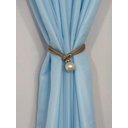 Ver imagem 3 de Cortina no Tecido Voil Azul Bebê com Forro Cetim Azul - 1,35l X 1,20a