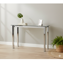 Ver imagem 1 de Aparador Moderno Tampo Vidro 8mm Base Aço Cromado 110cm