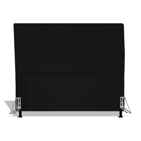 Cabeceira Estofada Rubi 140 cm Para Cama Box Quarto Casal MV Estofados Suede Preto