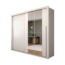 Ver imagem 3 de Guarda-roupa Casal Coliseu Ripado 2 Portas 4 Gavetas com Espelho Branco - Panorama Móveis