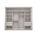 Ver imagem 5 de Guarda-roupa Casal Coliseu Ripado 2 Portas 4 Gavetas com Espelho Branco - Panorama Móveis