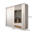 Ver imagem 4 de Guarda-roupa Casal Coliseu Ripado 2 Portas 4 Gavetas com Espelho Branco - Panorama Móveis