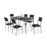 Conjunto Mesa com Tampo de Vidro Thais e 6 Cadeiras Sofia Aço Nobre - 2