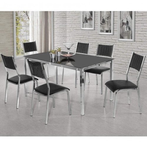 Conjunto De Mesa Com 6 Cadeiras Thais Moveis