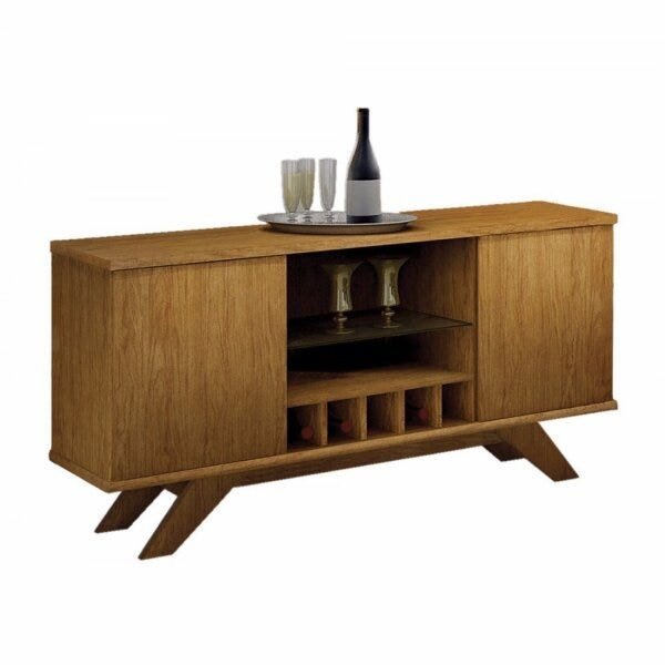 Conjunto Sala de Jantar Completa Mesa Tampo Vidro 4 Cadeiras Pampulha e Buffet Adega Supreme Leifer - 11